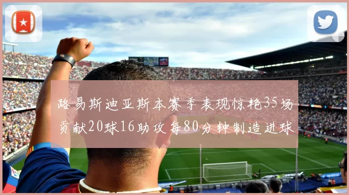 路易斯迪亚斯本赛季表现惊艳35场贡献20球16助攻每80分钟制造进球